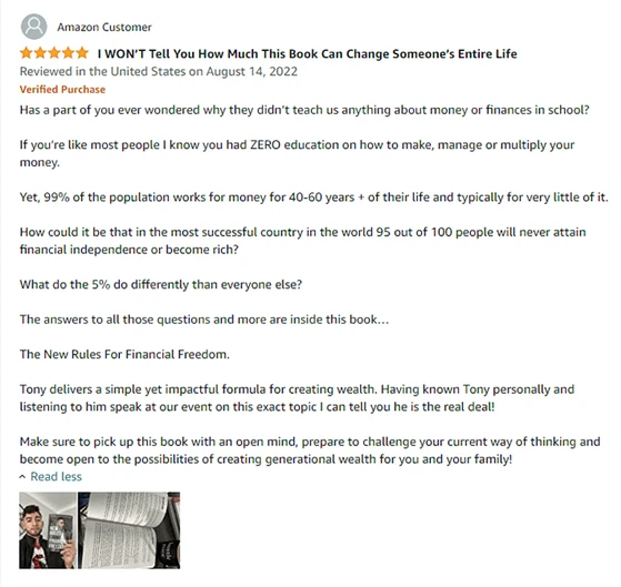 Amazon review for The New Rules for Financial Freedom